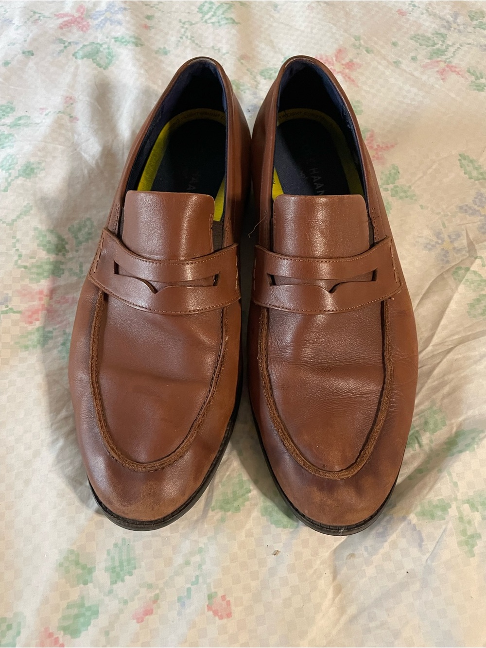 Cole Haan Men's Brown Leather Penny Loafers